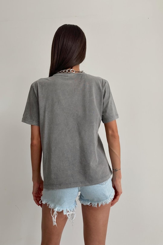Alısaınts Yıkamalı Tshirt Antrasit