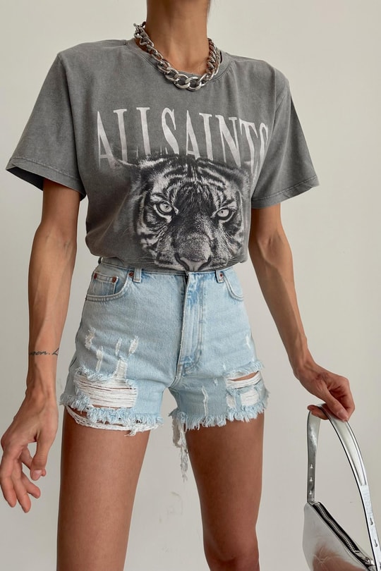 Alısaınts Yıkamalı Tshirt Antrasit
