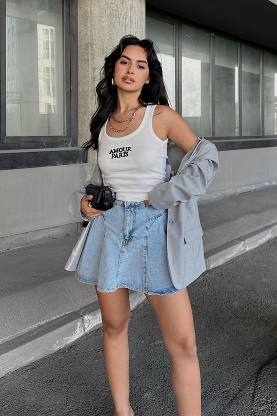 Amour Paris Fitilli Top Beyaz