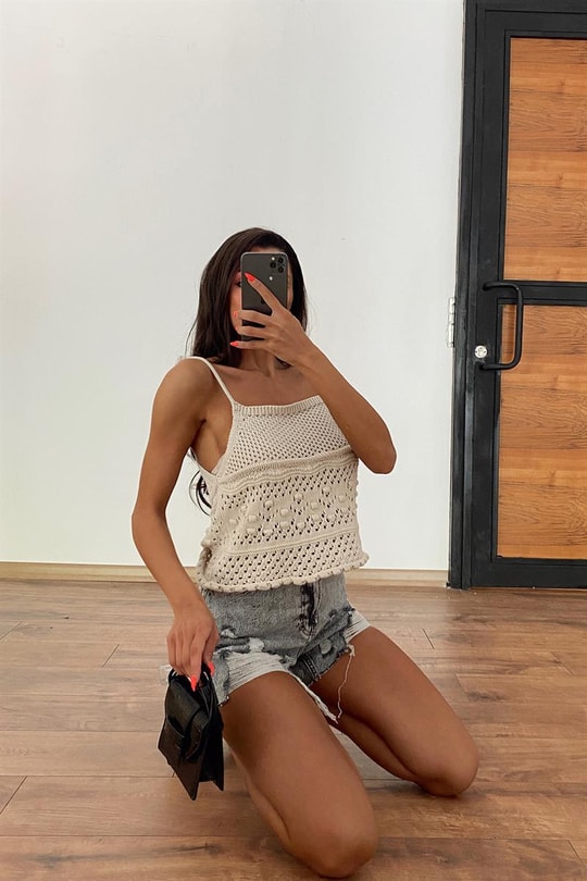 Askı Örme Büstiyer Taş