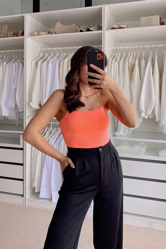 Basic İp Askılı Crop Top Pembe