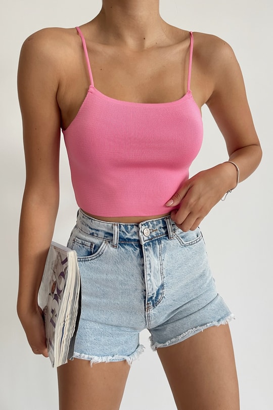 Basic İp Askılı Top Pembe