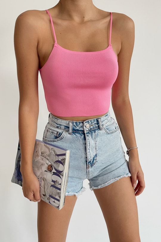Basic İp Askılı Top Pembe