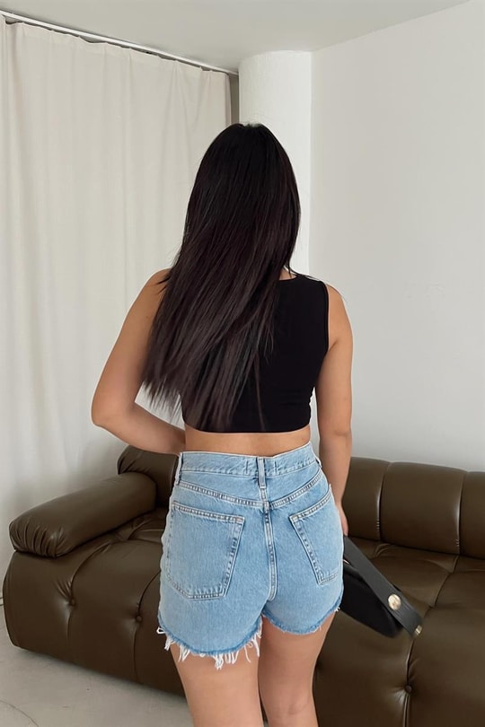 Cut Out Korsaj Top Siyah