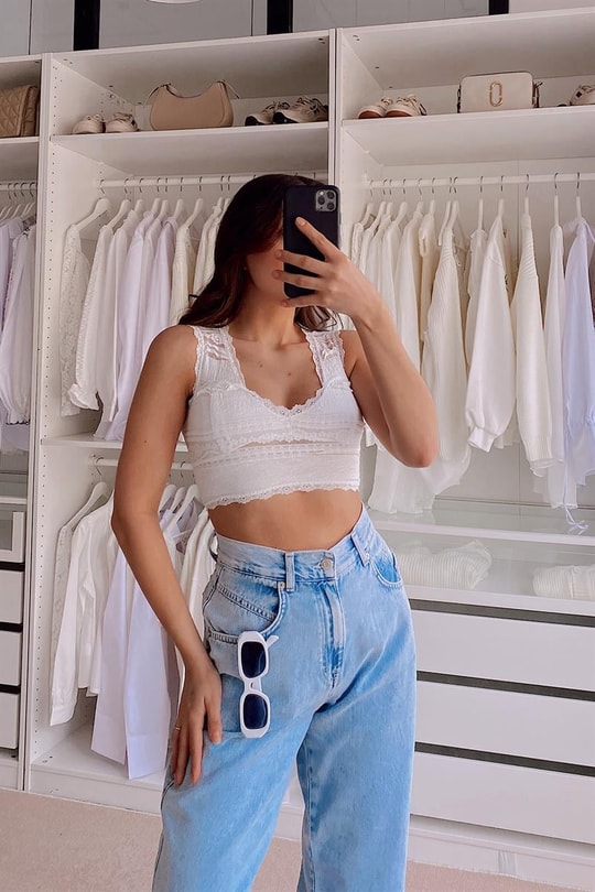 Dantelli Bralet Beyaz