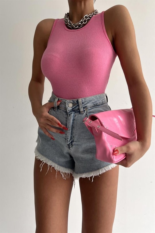 Fitilli Crop Atlet Pembe
