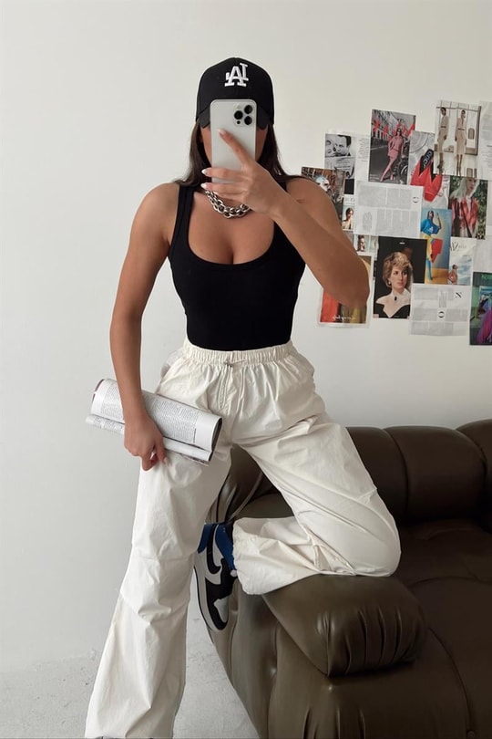 Fitilli Halter Yaka Atlet Siyah