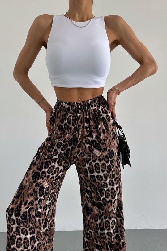 Halter Yaka Crop Beyaz