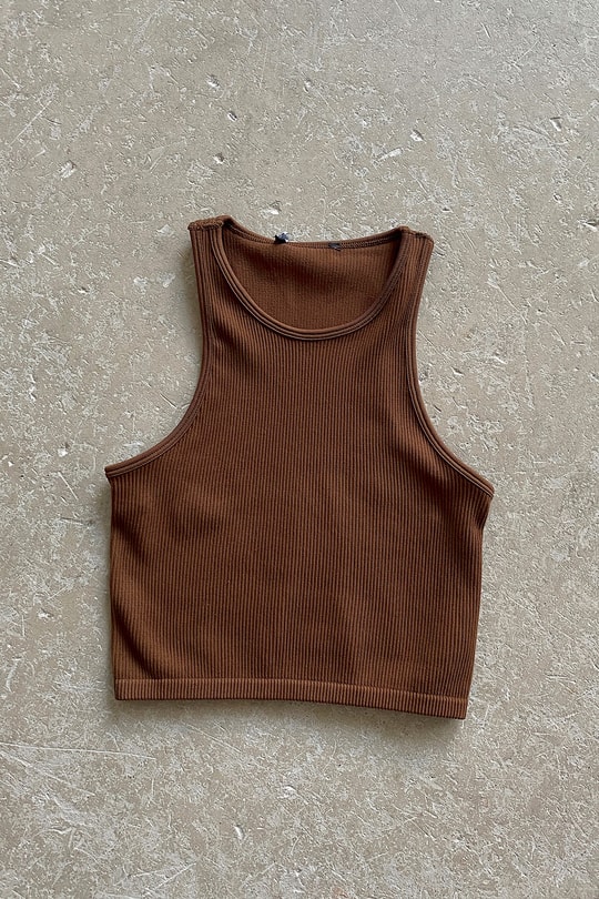 Kaşkorse Crop Top Kahverengi