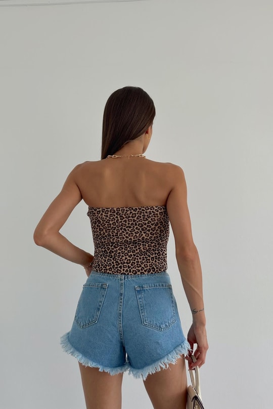 Leopar Desenli Triko Top LEOPAR DESEN