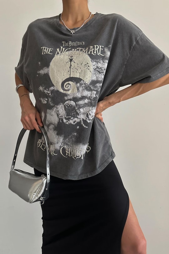 Nightmore Yıkamalı Tshirt Antrasit