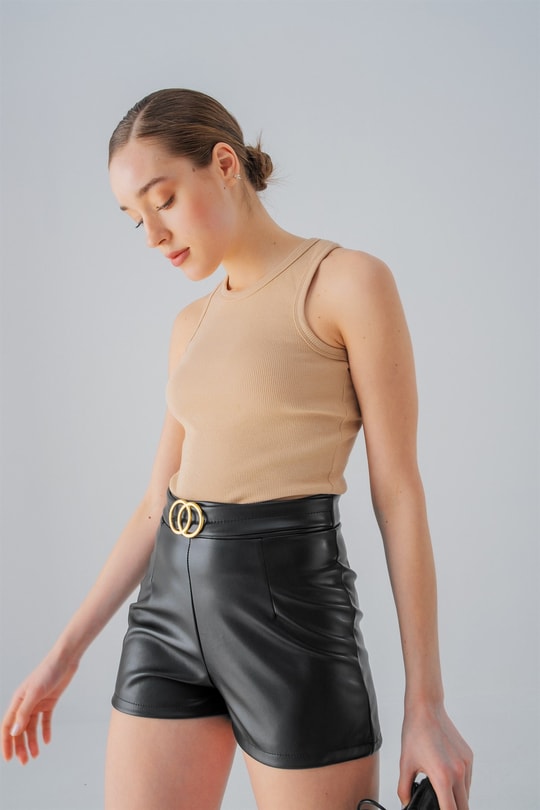 Ribana Detaylı Crop Top Taş