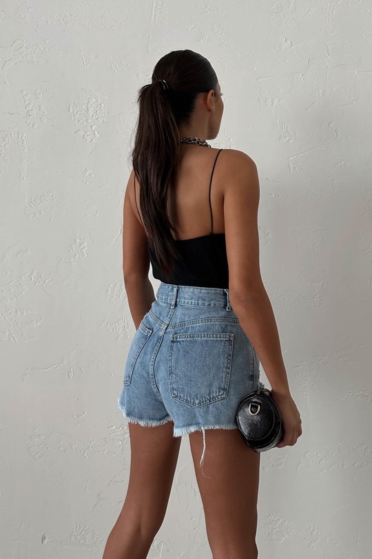 Sırt Dekolteli Basic Crop Top Siyah