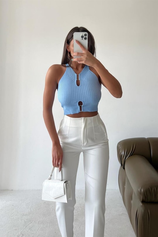 Trendy Fit Crop Top Bebe Mavi