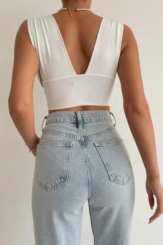 Wrap Scarlett Top Beyaz