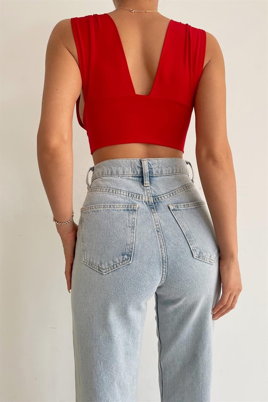 Wrap Scarlett Top Kırmızı