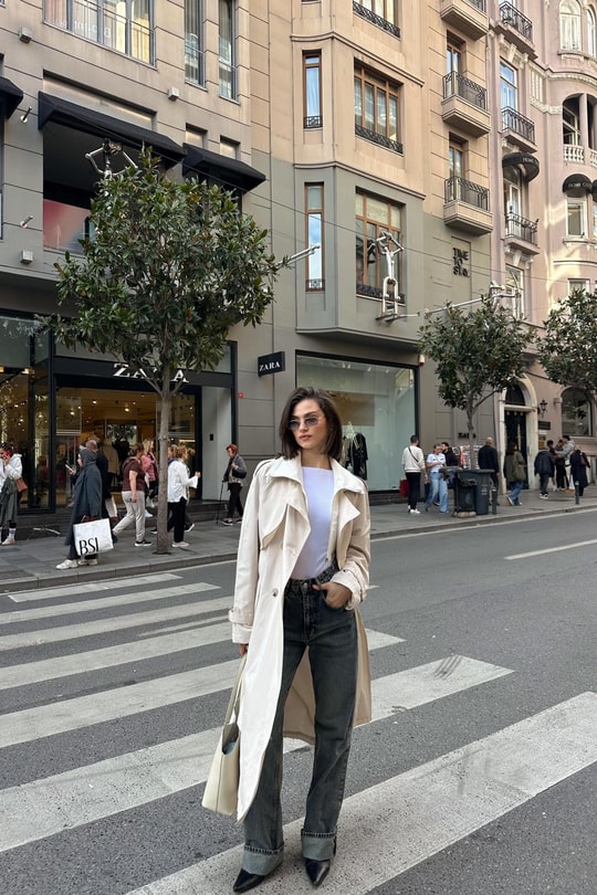 Çıkarılabilir Omuz Detaylı Trençkot Taş