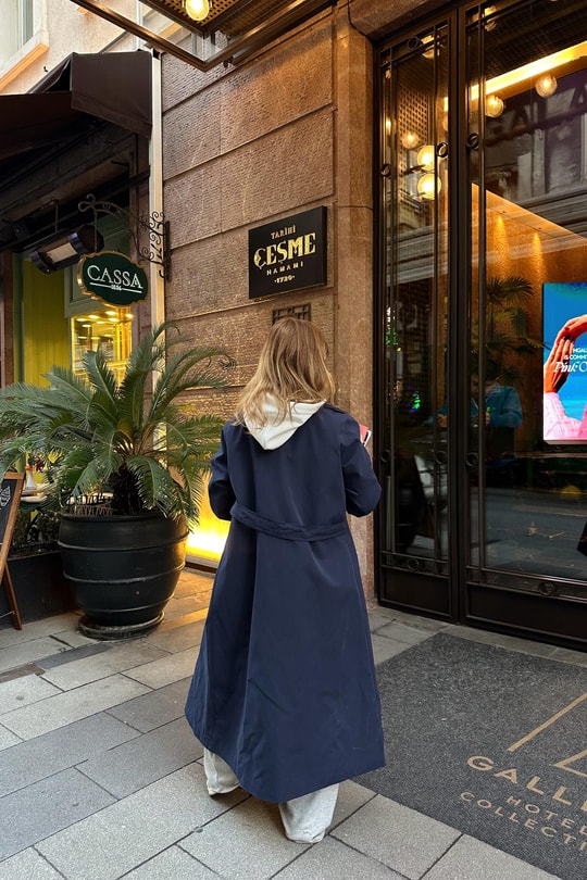 Premium Astarlı Trenchcoat Lacivert
