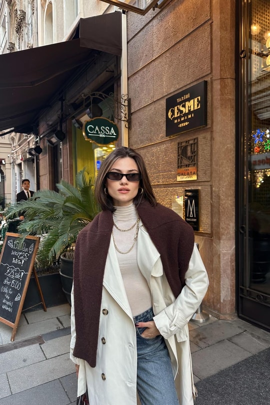 Premium Astarlı Trenchcoat Taş