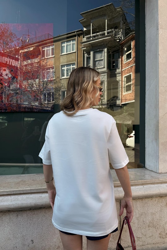 Ami Nakışlı Tshirt Beyaz