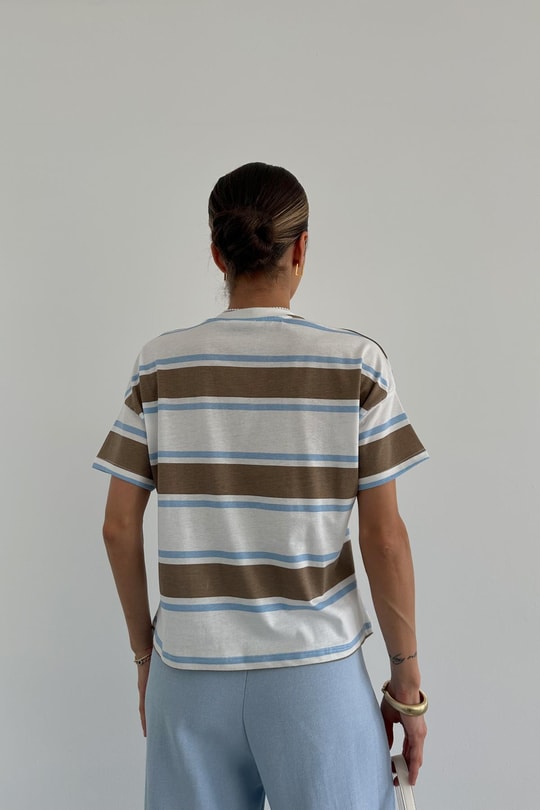 B Nakışlı Tshirt Beyaz