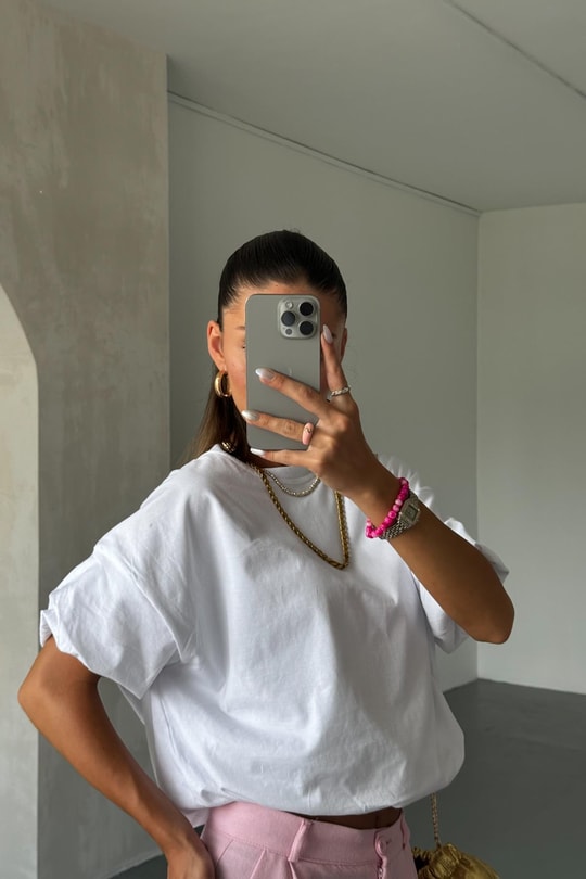 Balon Model Tshirt Beyaz