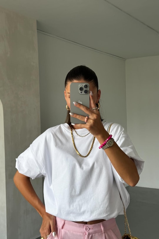 Balon Model Tshirt Beyaz