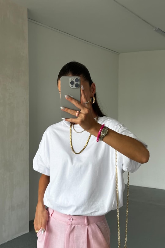 Balon Model Tshirt Beyaz