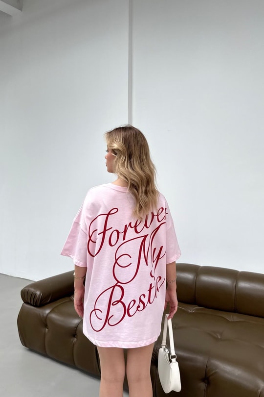 Bff Oversize Tshirt Pembe