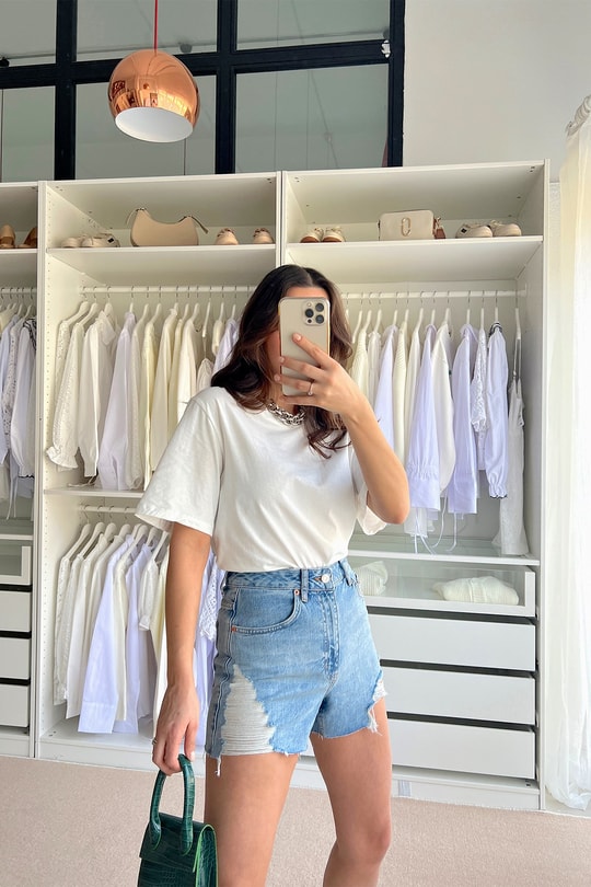 Bisiklet Yaka Basic Tshirt Beyaz