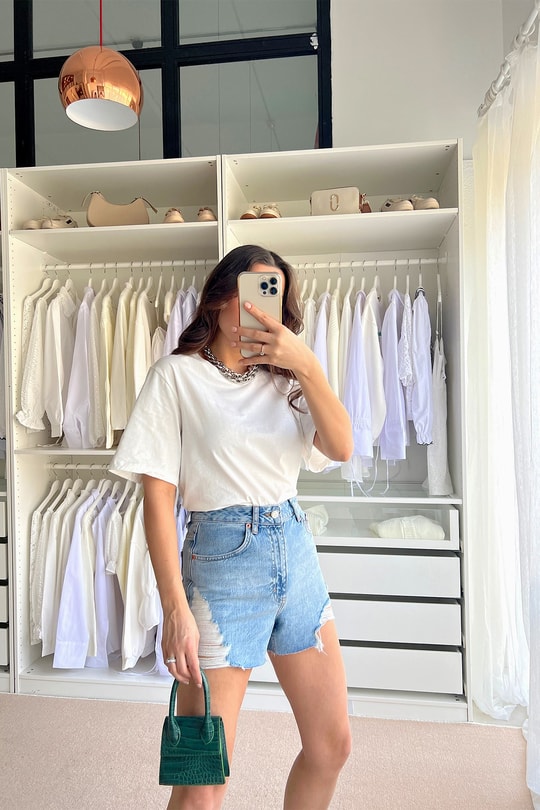 Bisiklet Yaka Basic Tshirt Beyaz