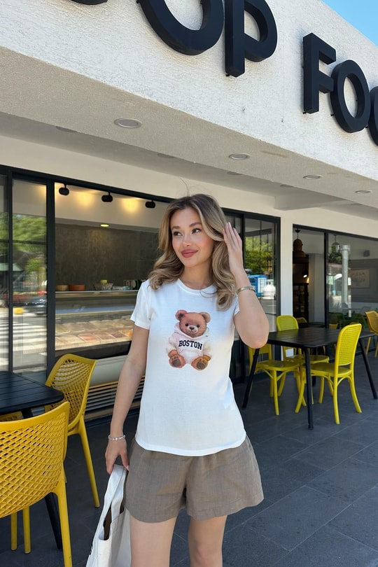 Boston Teddy Tshirt Beyaz