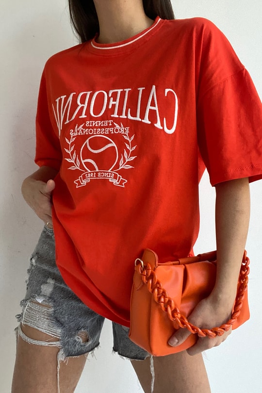 California Oversize Tshirt Turuncu