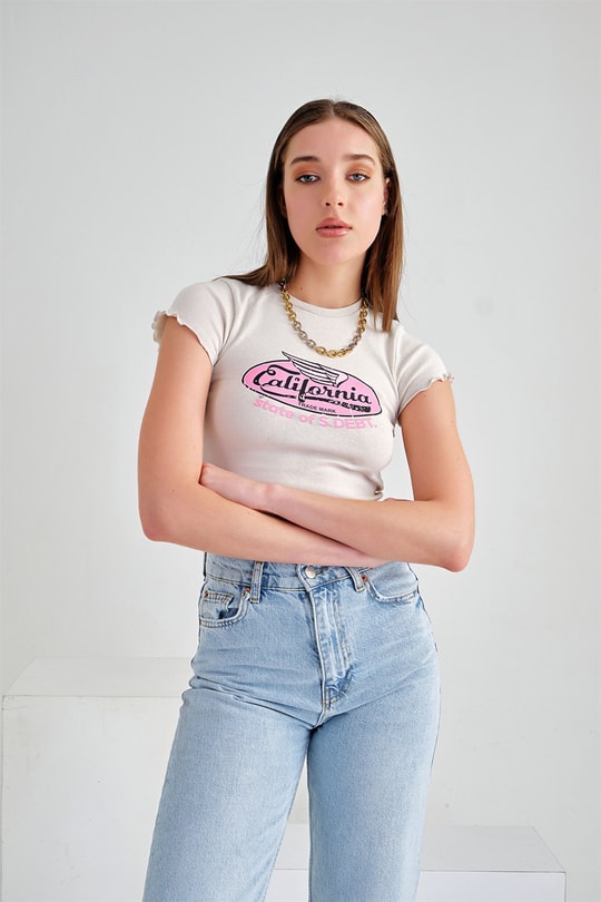 California Tshirt Bej