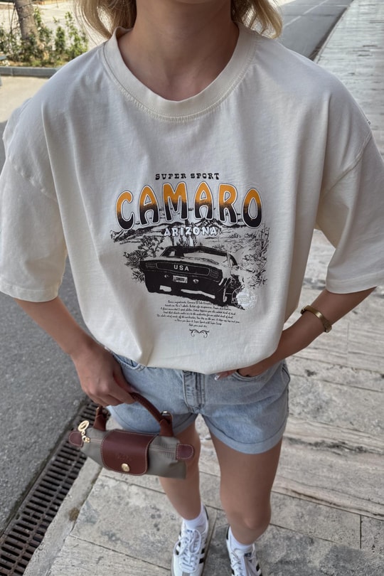 Camaro Vintage Tshirt Bej