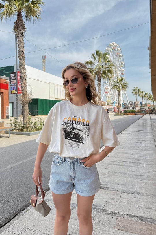 Camaro Vintage Tshirt Bej