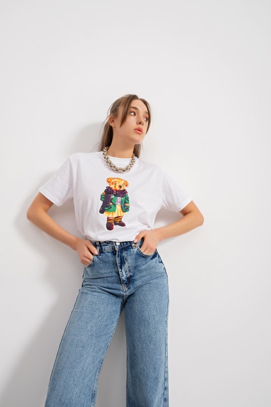 College Bear Tshirt Beyaz