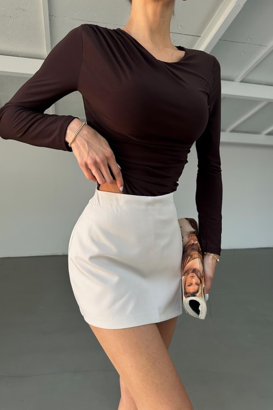 Drapeli Bodysuit Kahve