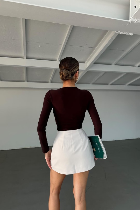 Drapeli Bodysuit Kahve