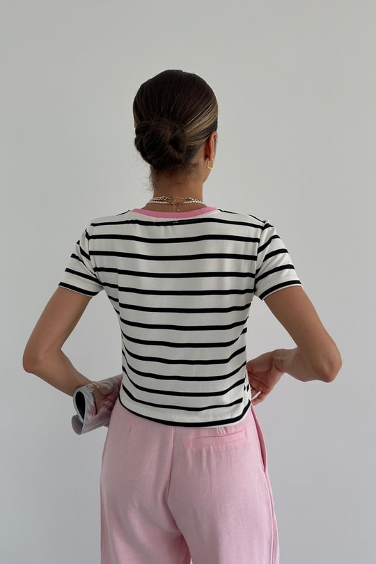 Flamingo Nakışlı tshirt Krem