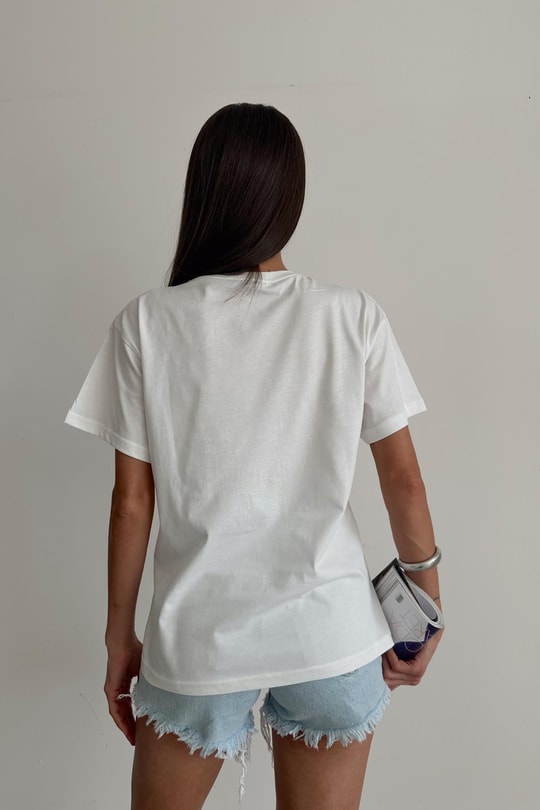 Fleurs Tshirt Beyaz
