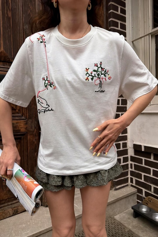 Flower Tshirt Beyaz