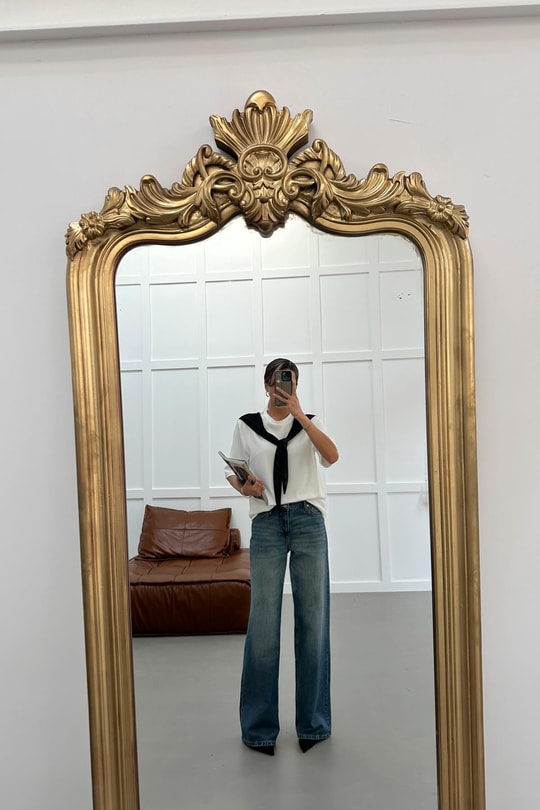 Fularlı Modal Tshirt Siyah