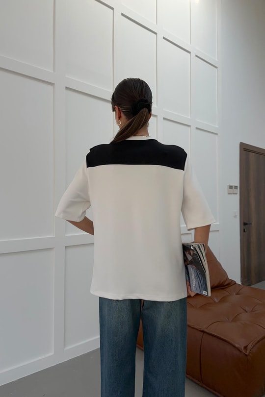 Fularlı Modal Tshirt Siyah