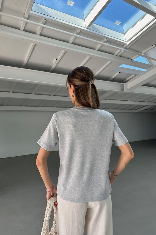 Getty Baskılı Tshirt Gri