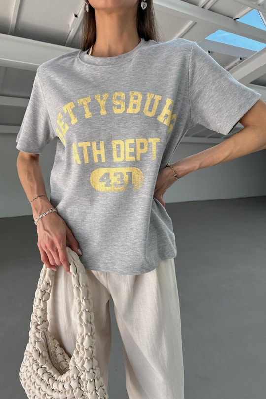 Getty Baskılı Tshirt Gri