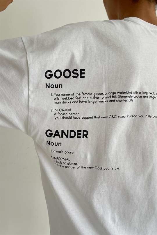 Goose Gander Yıkamalı Tshirt Beyaz