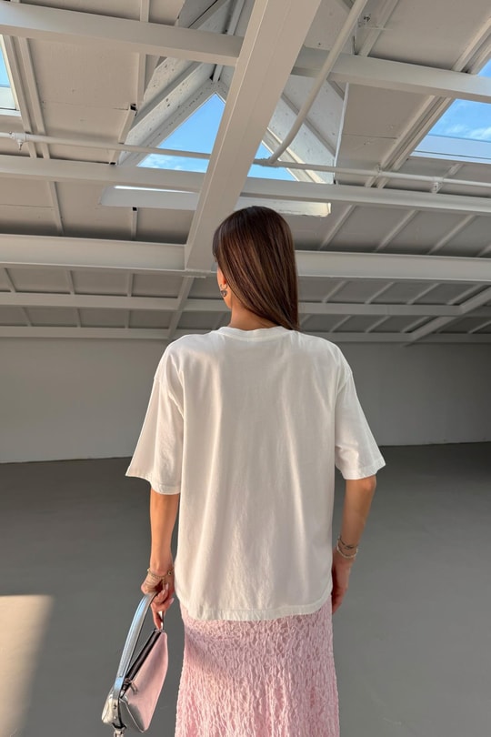 Hot Dog Baskılı T-shirt Ekru
