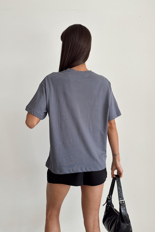 İşleme Cep Tshirt Antrasit