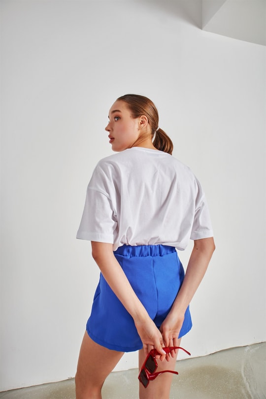 Kalp Nakışlı Tshirt Beyaz